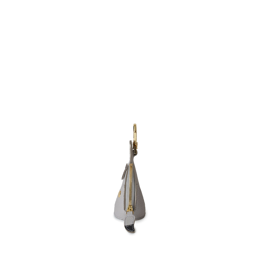 Cat Purse Charm Shrink Leather (True Gray × Charcoal Gray)