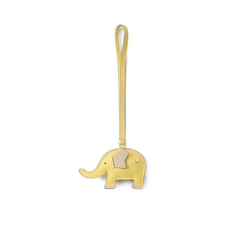 Animal Lucky Charm Elephant Shrink Leather (Yellow)