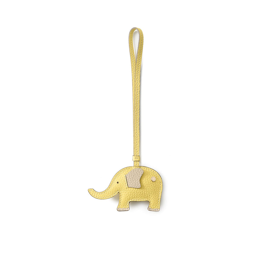 Animal Lucky Charm Elephant Shrink Leather (Yellow)