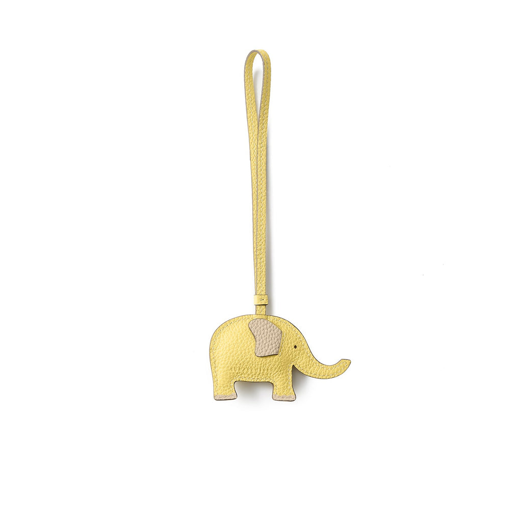 Animal Lucky Charm Elephant Shrink Leather (Yellow)