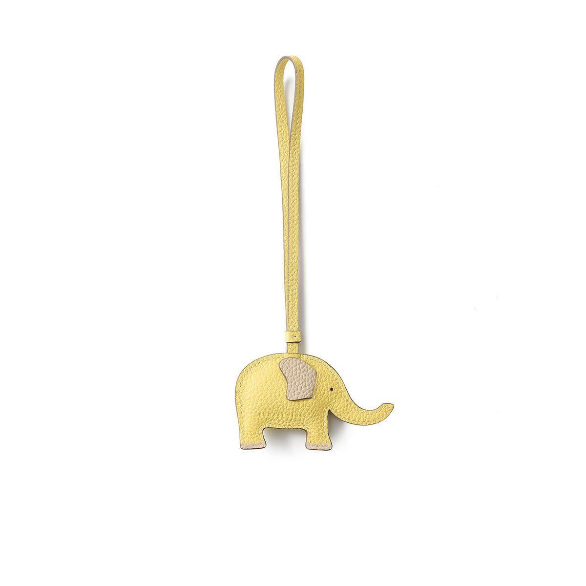 Animal Lucky Charm Elephant Shrink Leather (Yellow)