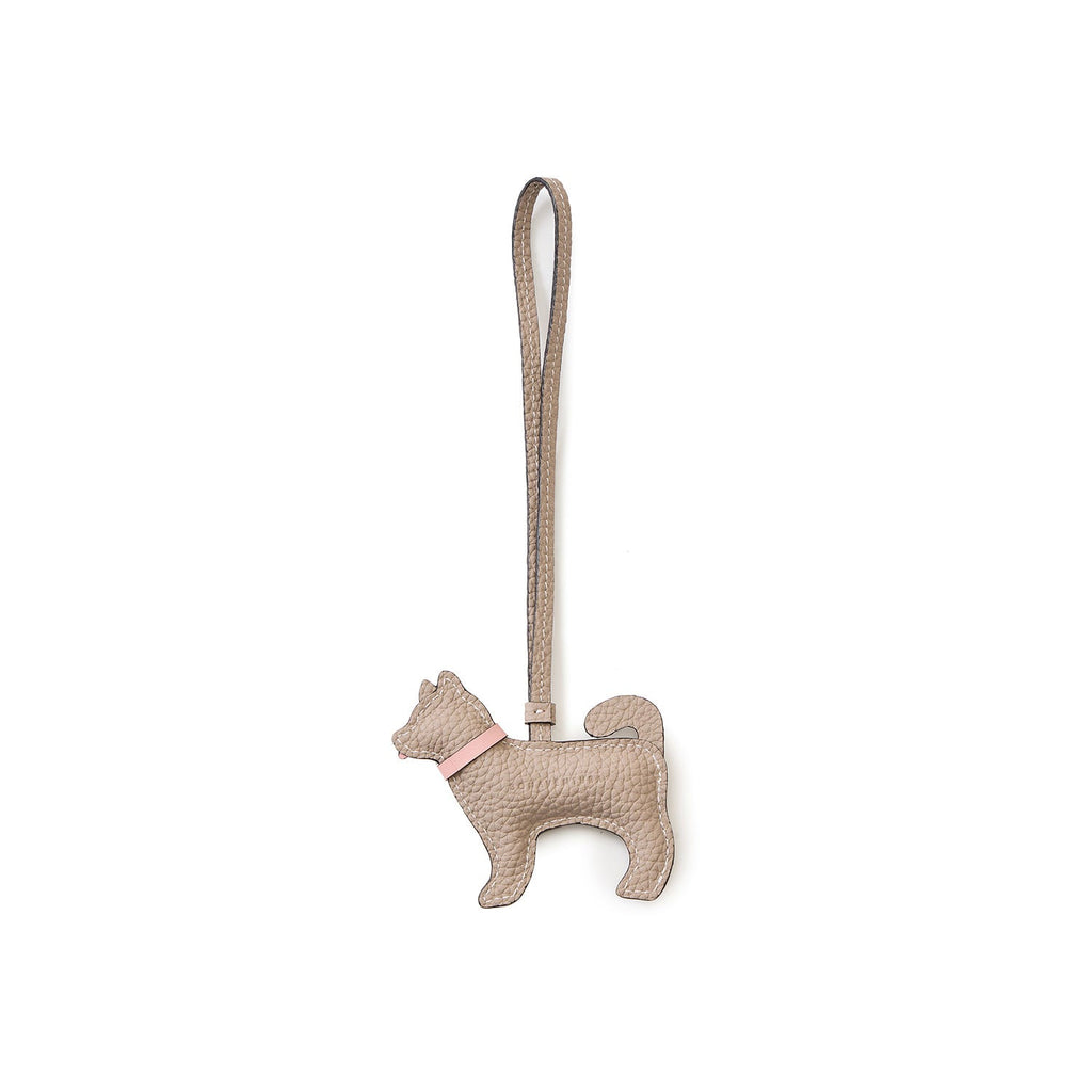 Animal Charm Dog Shrink Leather (Greige × Sakura Pink)
