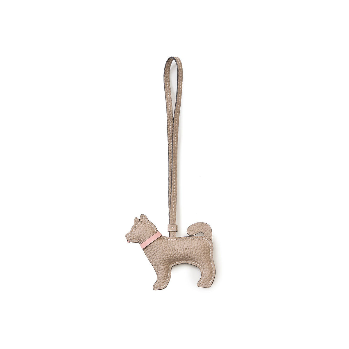 Animal Charm Dog Shrink Leather (Greige × Sakura Pink)