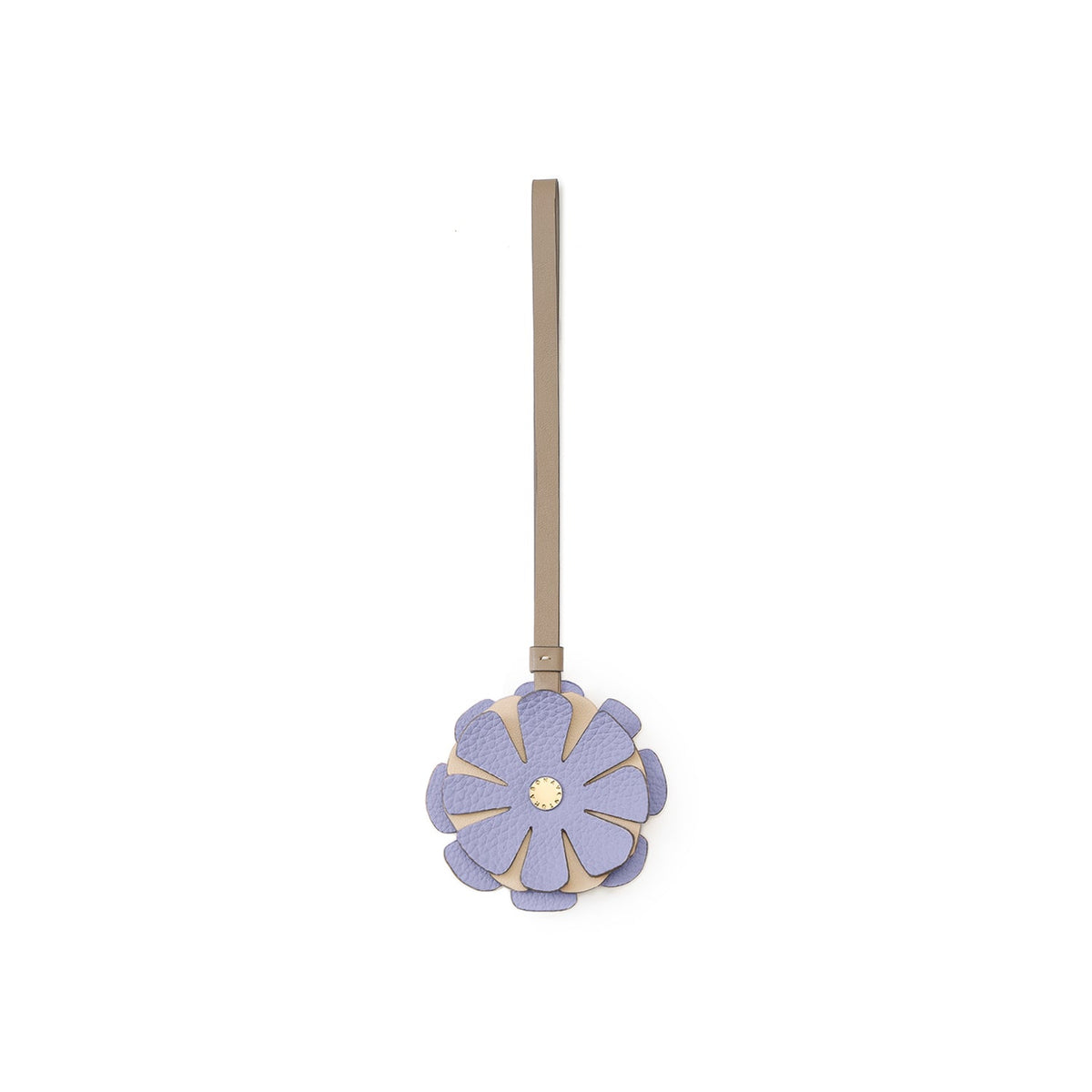 Animal Charm Flower Shrink Leather (Wisteria Purple × Greige)