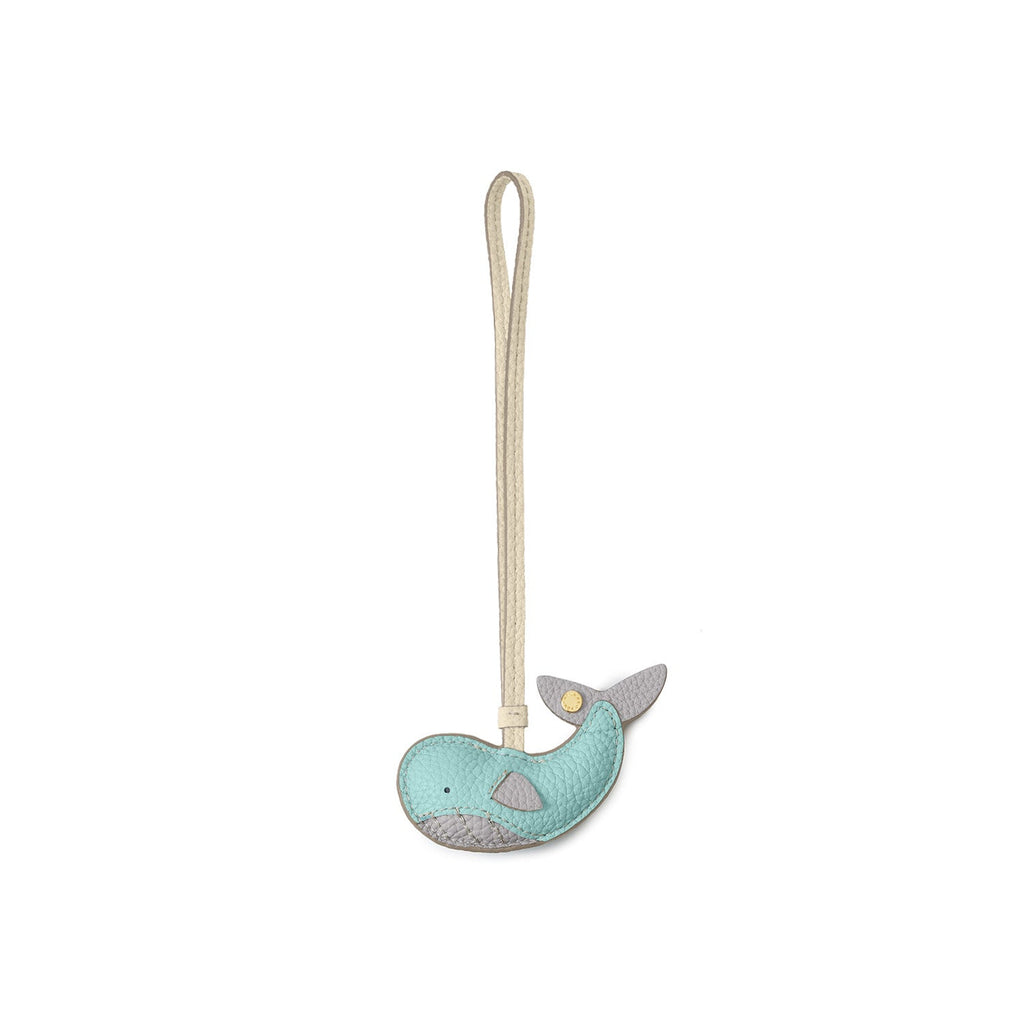 Animal Charm Whale Shrink Leather (Mare Blue × Ivory)