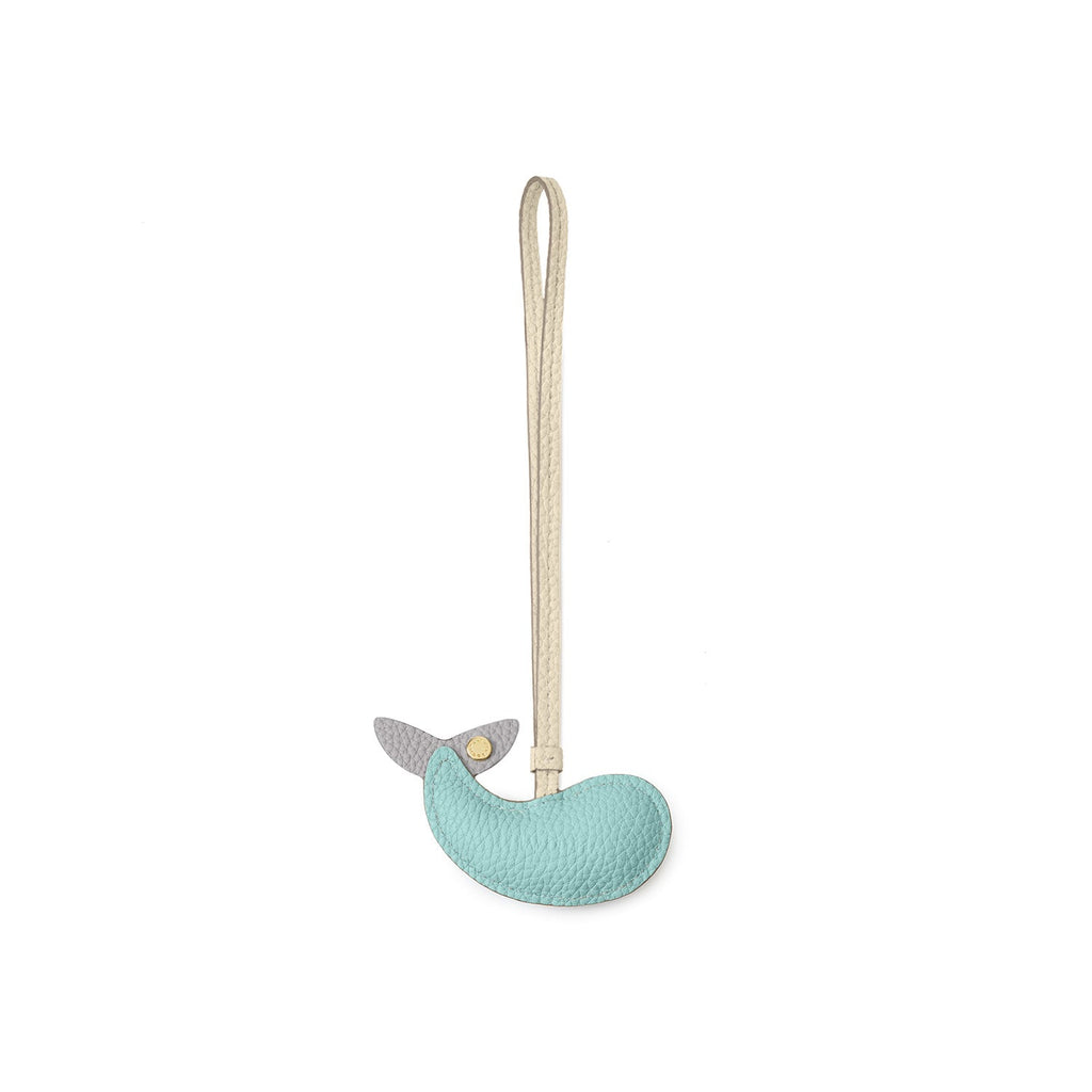 Animal Charm Whale Shrink Leather (Mare Blue × Ivory)