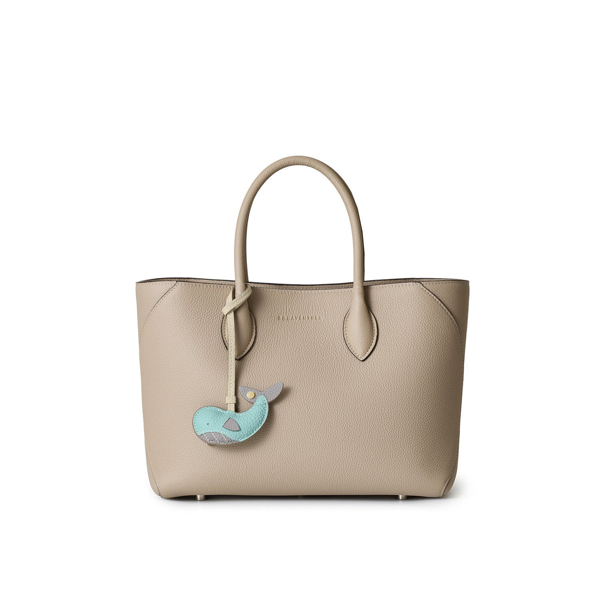 Animal Charm Whale Shrink Leather (Mare Blue × Ivory)