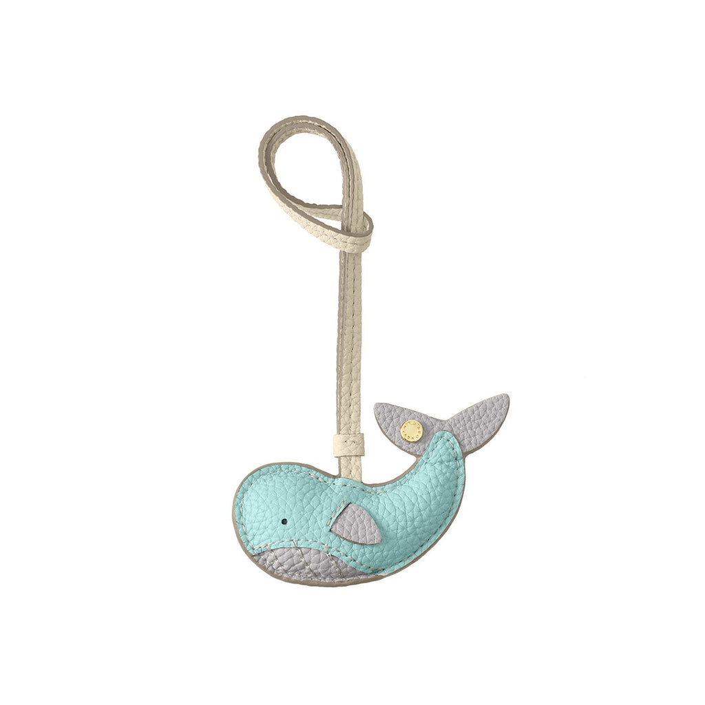 Animal Charm Whale Shrink Leather (Mare Blue × Ivory)