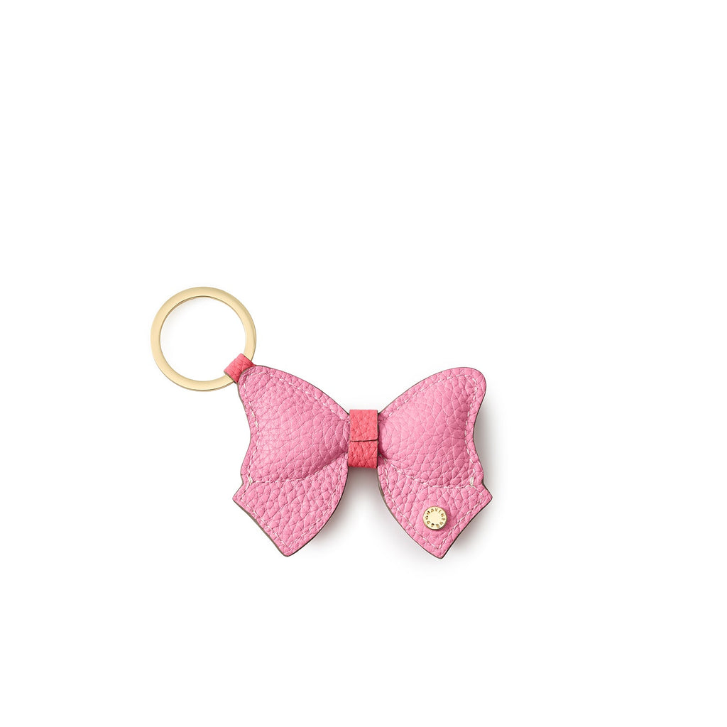Key Ring Charm Shrink Leather (Azalee Pink × Taffy Pink - Ribbon)