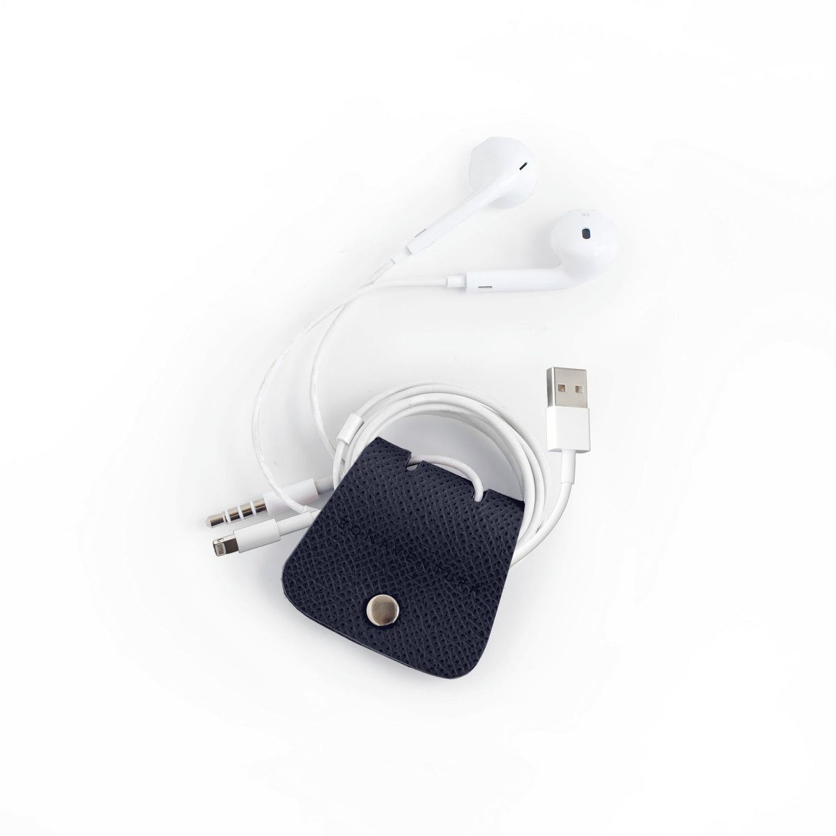 Cable Holder Nobile Leather (Navy)
