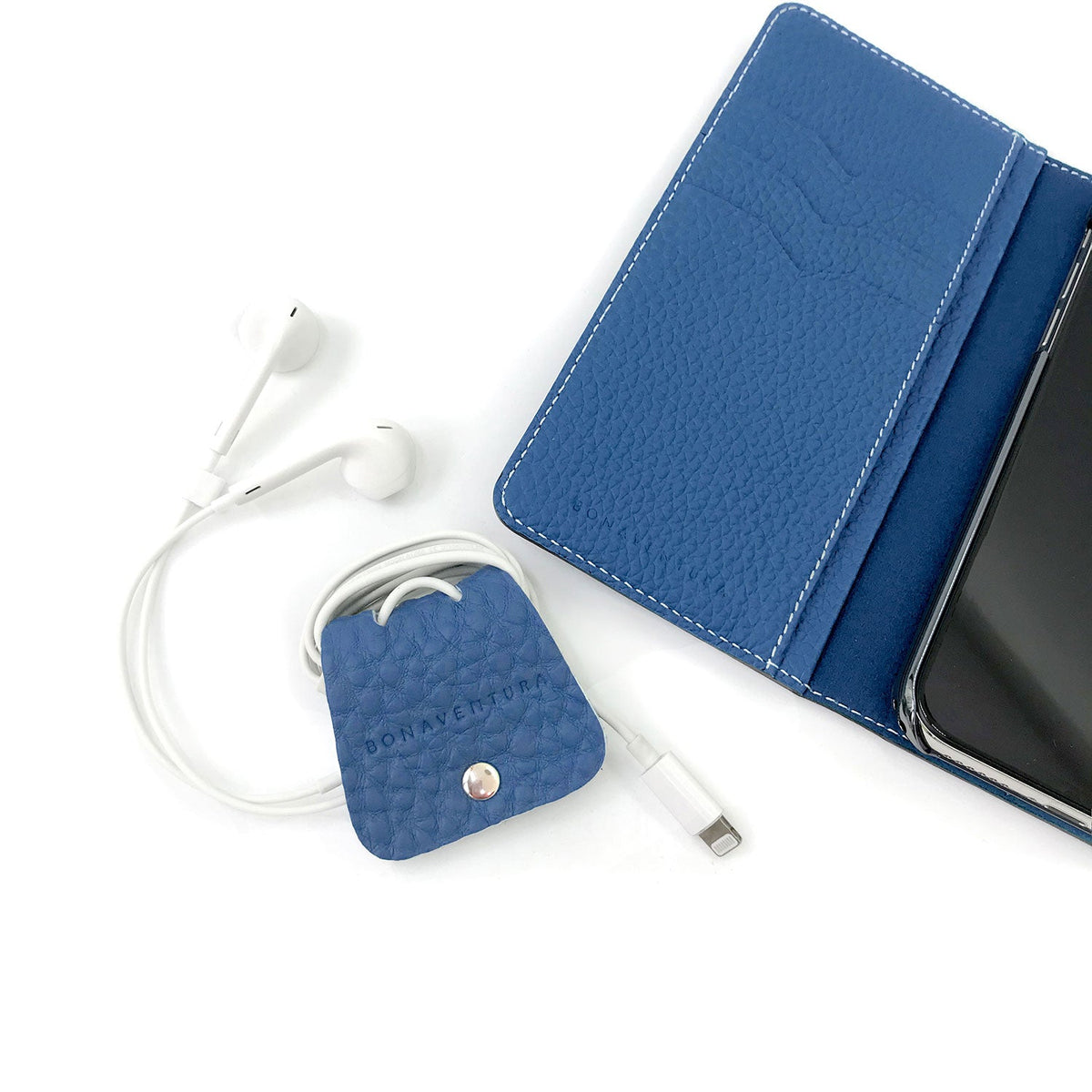 SAVOIA × BONAVENTURA Cable Holder Shrink Leather (Savoia Blue)