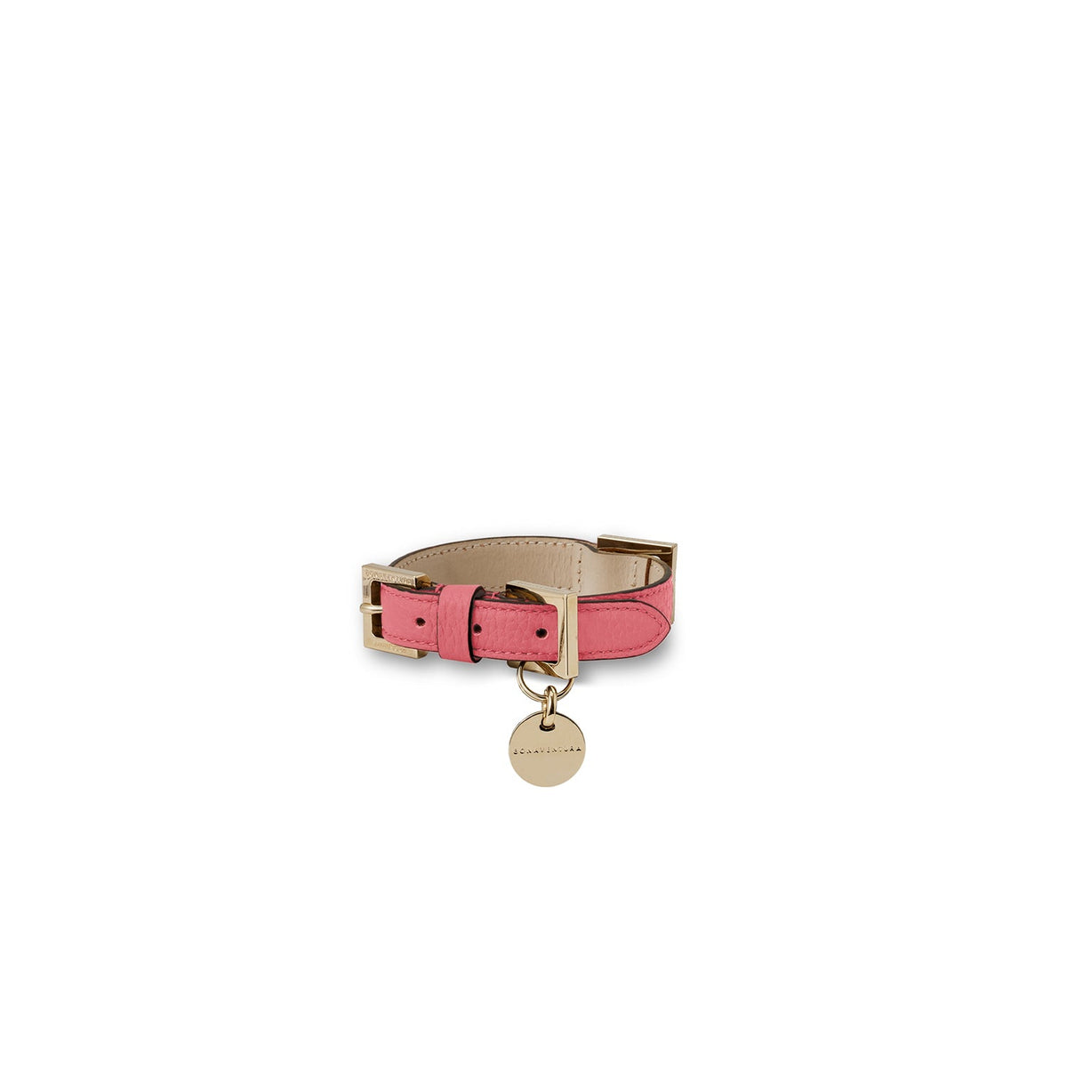 BONAVENTURA × FRIDA Firenze Collar for Pets Shrink Leather (Azalee Pink - 30)