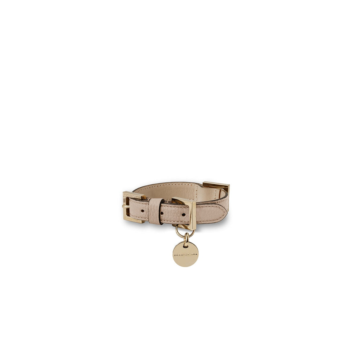 BONAVENTURA × FRIDA Firenze Collar for Pets Shrink Leather (Greige - 30)