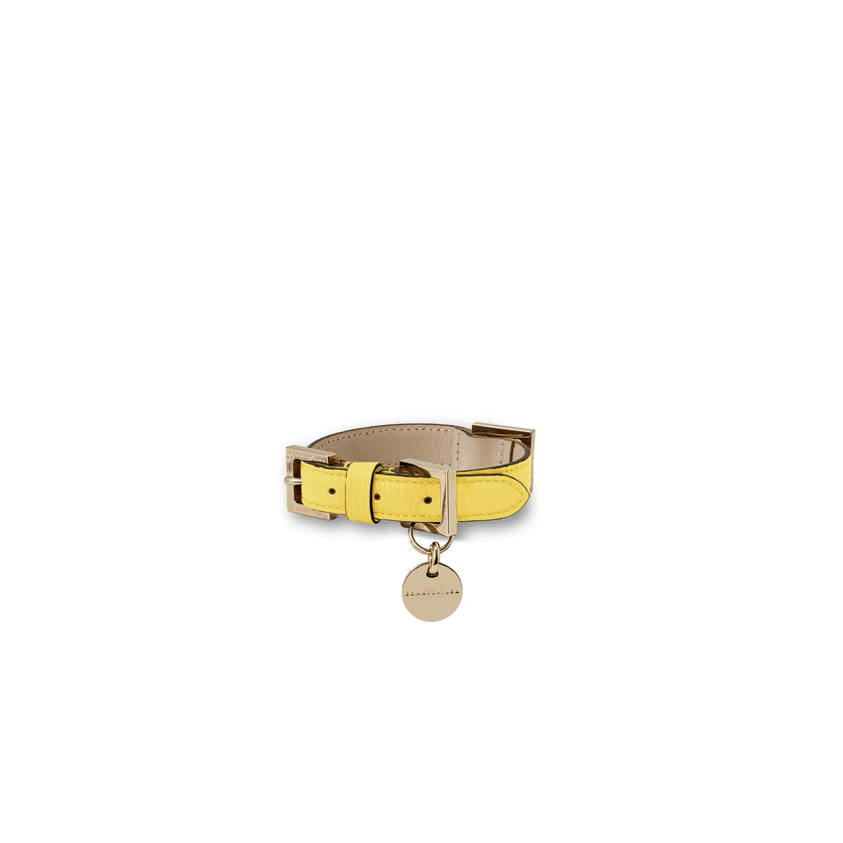 BONAVENTURA × FRIDA Firenze Collar for Pets Shrink Leather (Yellow - 30)