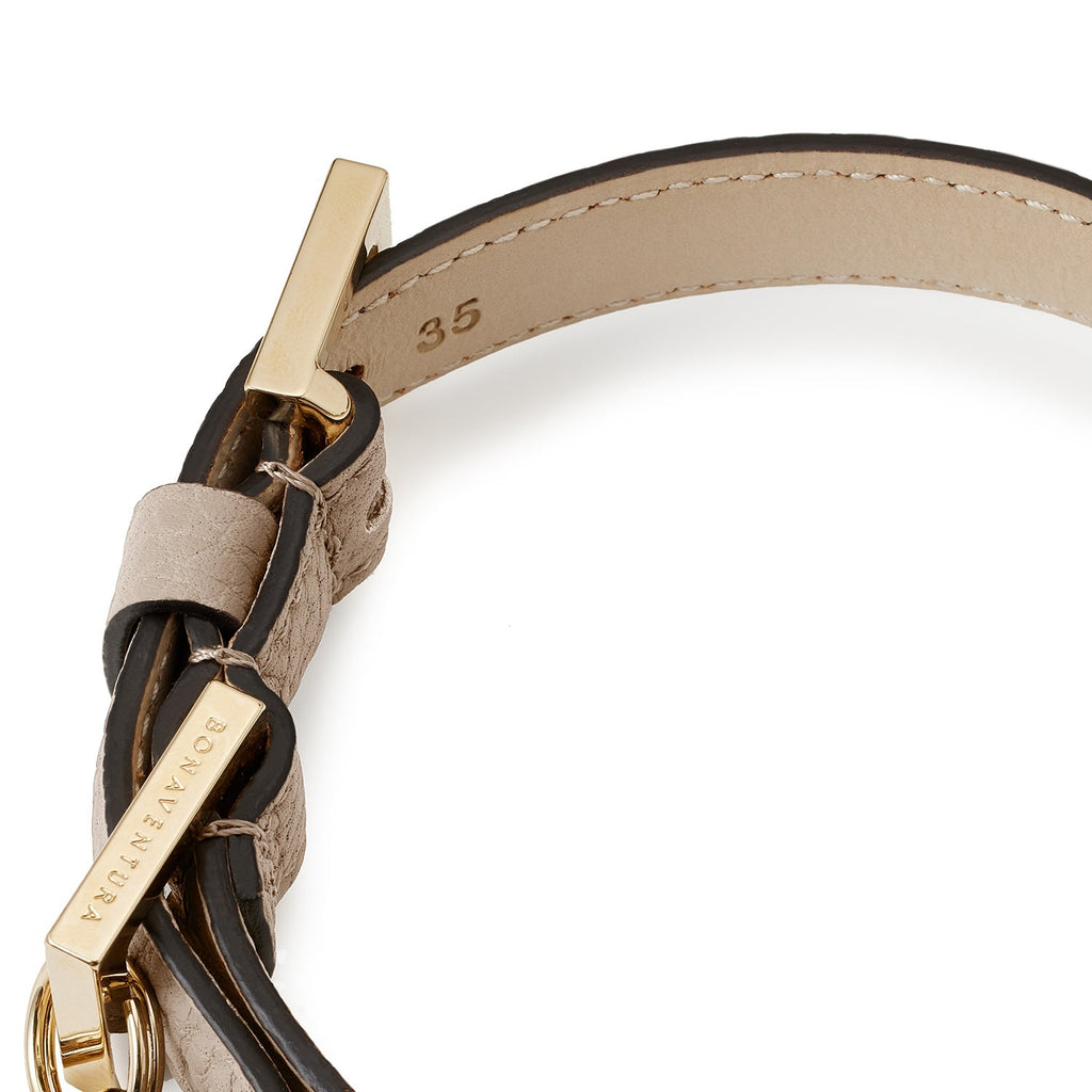 BONAVENTURA × FRIDA Firenze Collar for Pets Shrink Leather (Greige - 35)