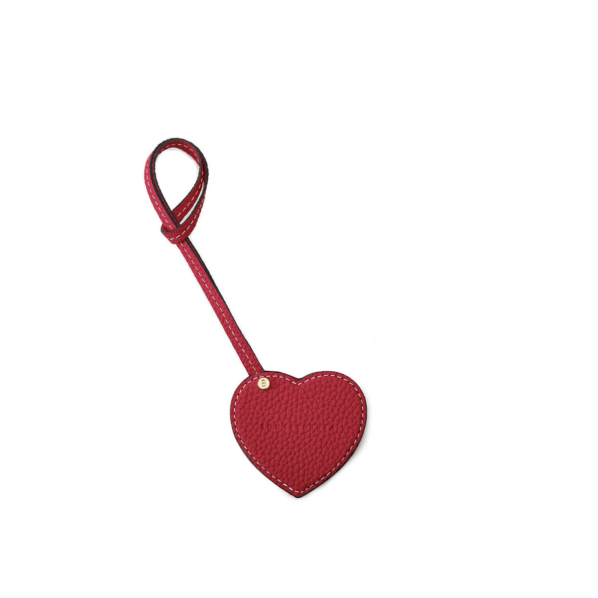 Heart Charm with Mirror Shrink Leather (Red)