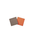 Reversible Square Coaster Set Shrink Leather (Etoupe × Orange)