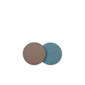 Reversible Round Coaster Set Shrink Leather (Etoupe × Blue Cyan)