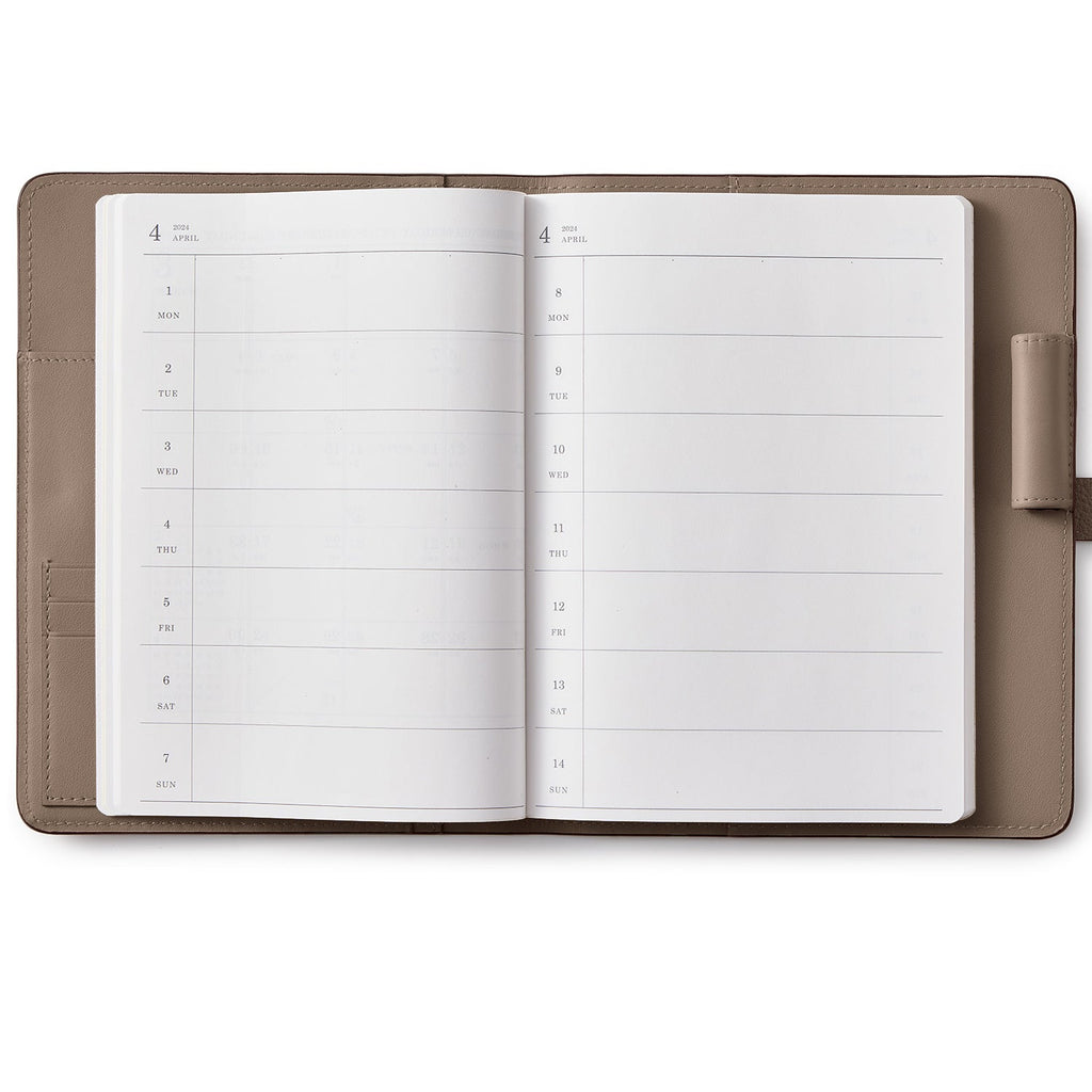 Diary Case Shrink Leather (B6 - Etoupe)