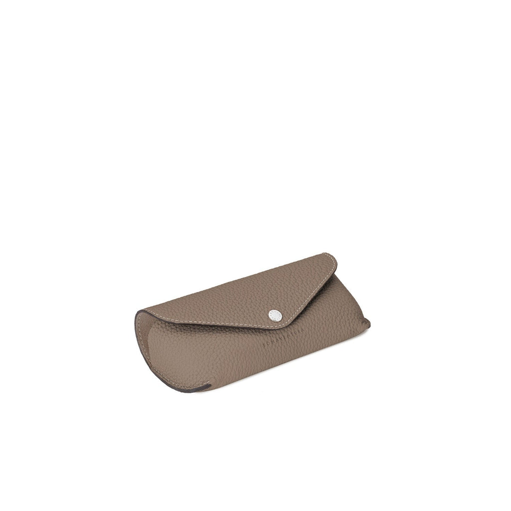 Flap Eyeglass Case Shrink Leather (Etoupe)