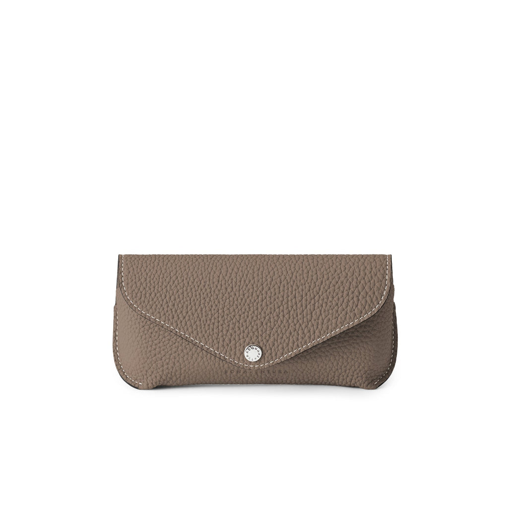 Flap Eyeglass Case Shrink Leather (Etoupe)