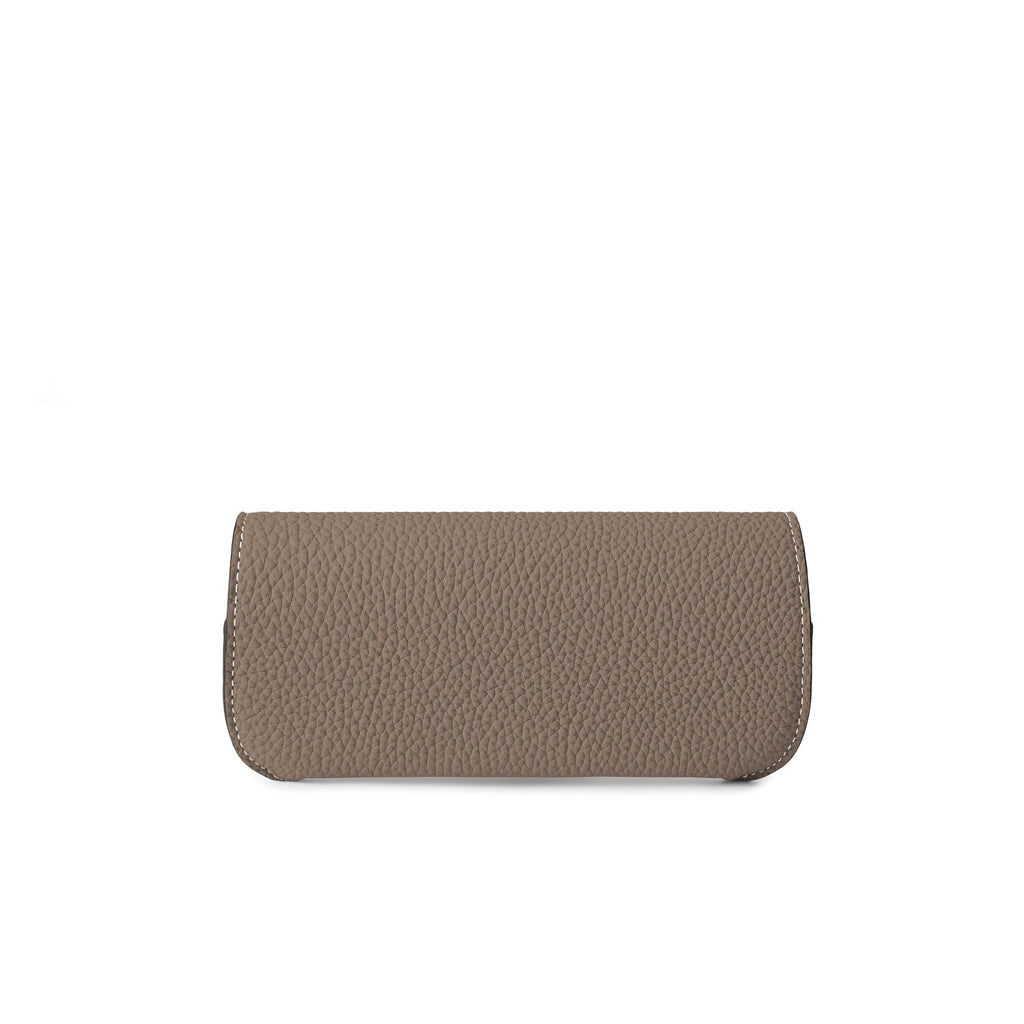 Flap Eyeglass Case Shrink Leather (Etoupe)