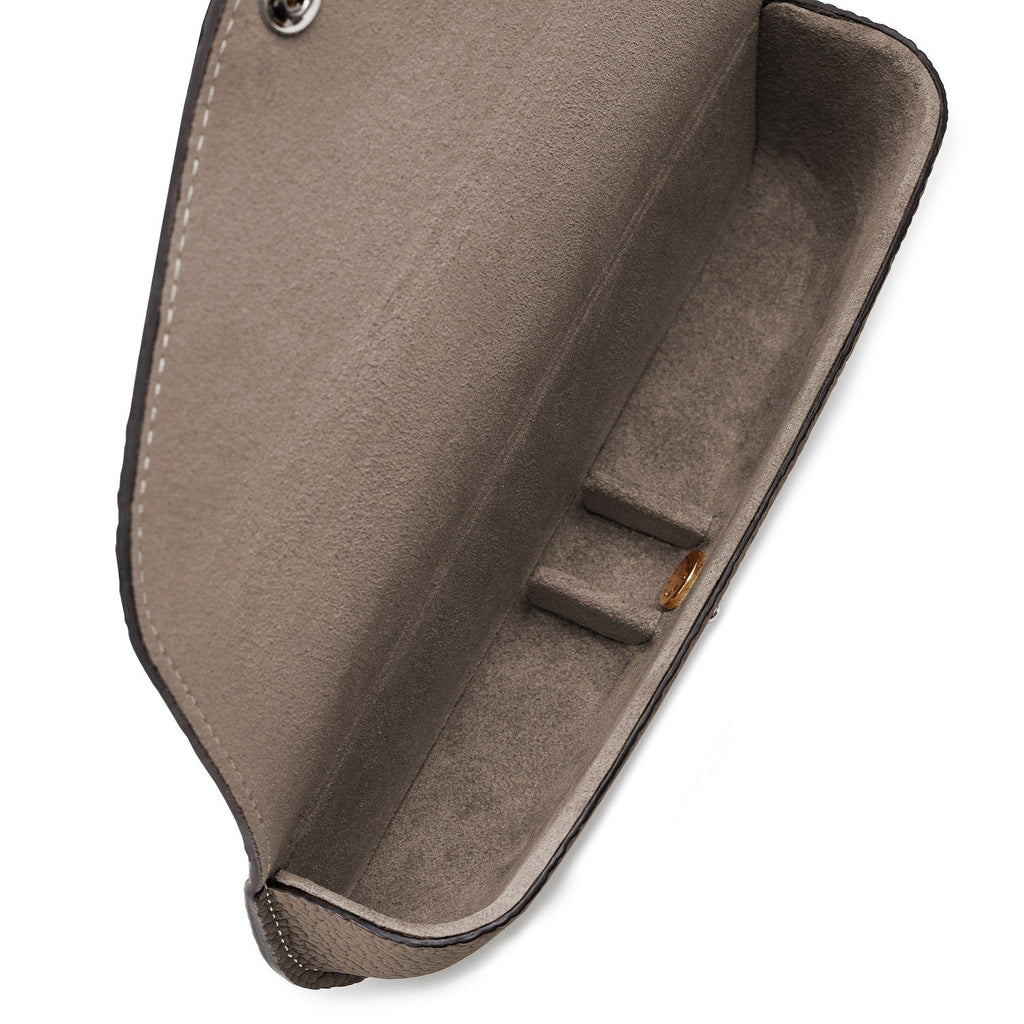 Flap Eyeglass Case Shrink Leather (Etoupe)