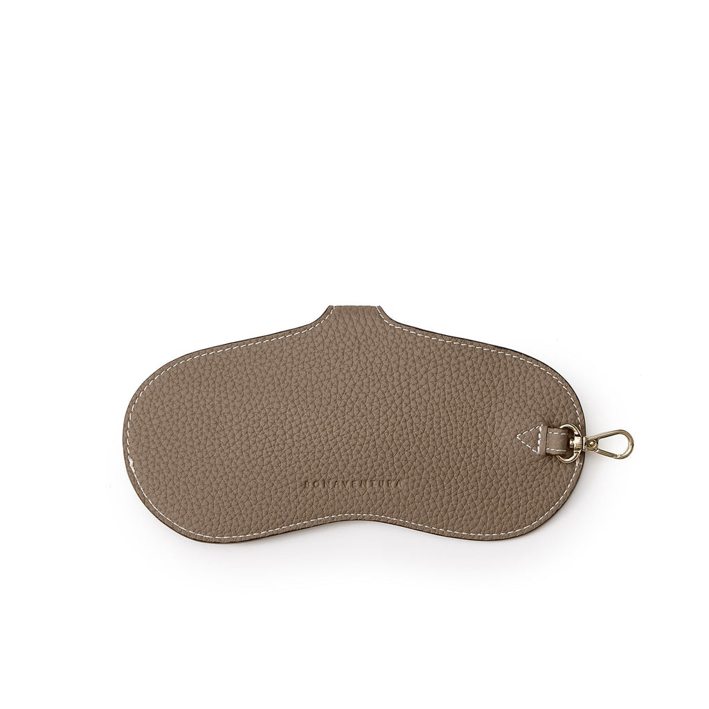 Eyeglass Case with Strap Shrink Leather (Etoupe)