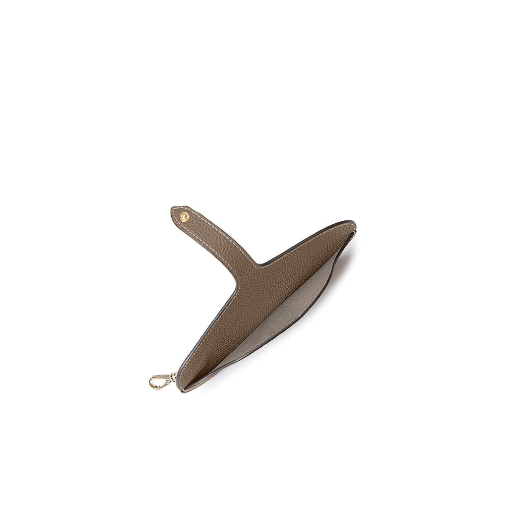 Eyeglass Case with Strap Shrink Leather (Etoupe)