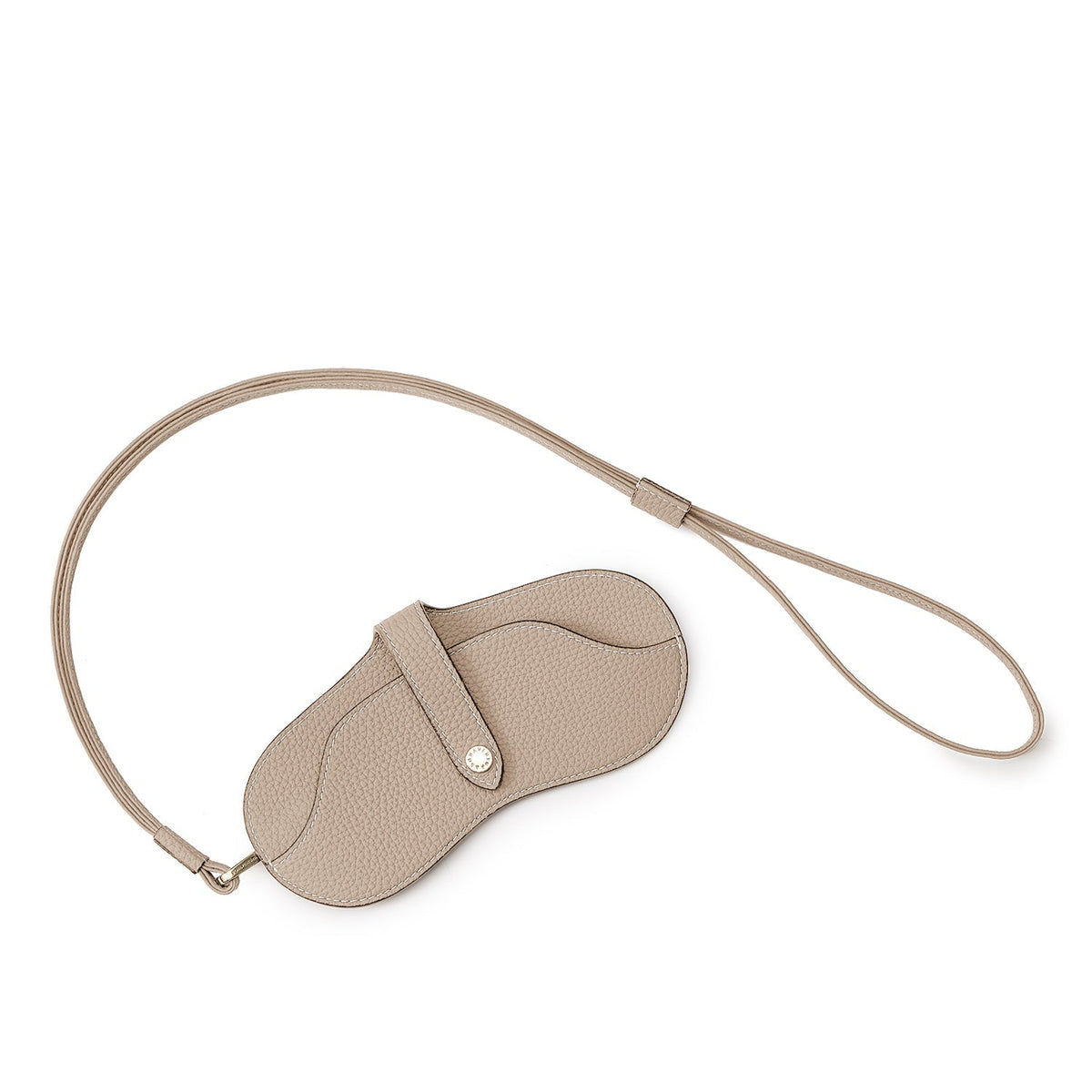 Eyeglass Case with Strap Shrink Leather (Greige)