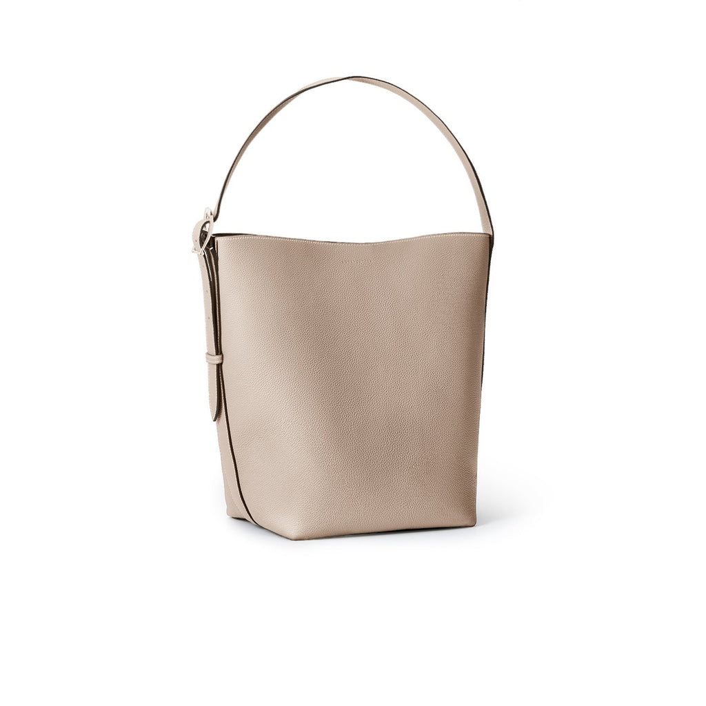 Mina Open Bucket Bag Shrink Leather (Greige - Medium)