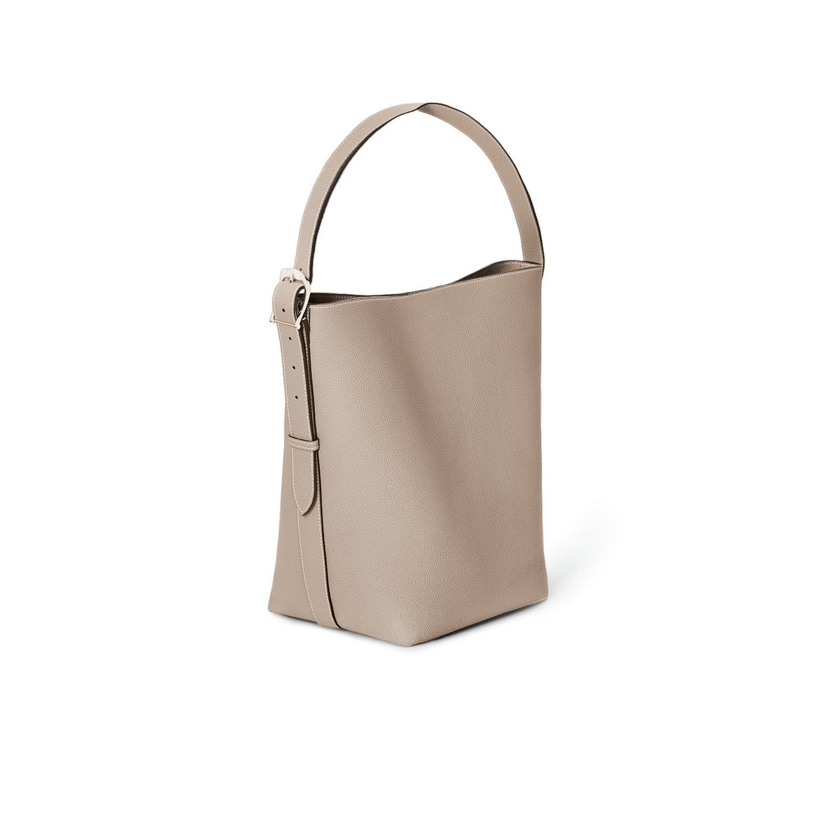 Mina Open Bucket Bag Shrink Leather (Greige - Medium)