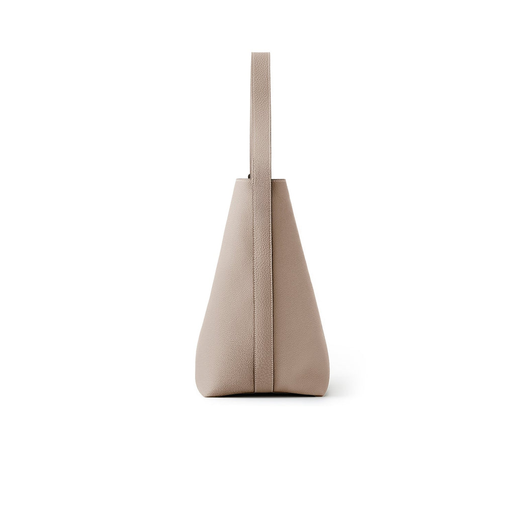 Mina Open Bucket Bag Shrink Leather (Greige - Medium)