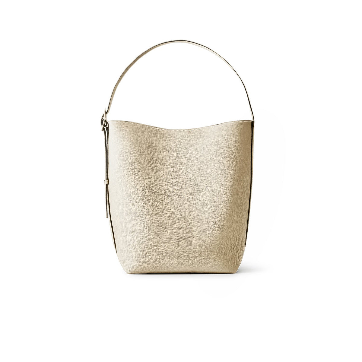 Mina Open Bucket Bag Shrink Leather (Ivory - Medium)