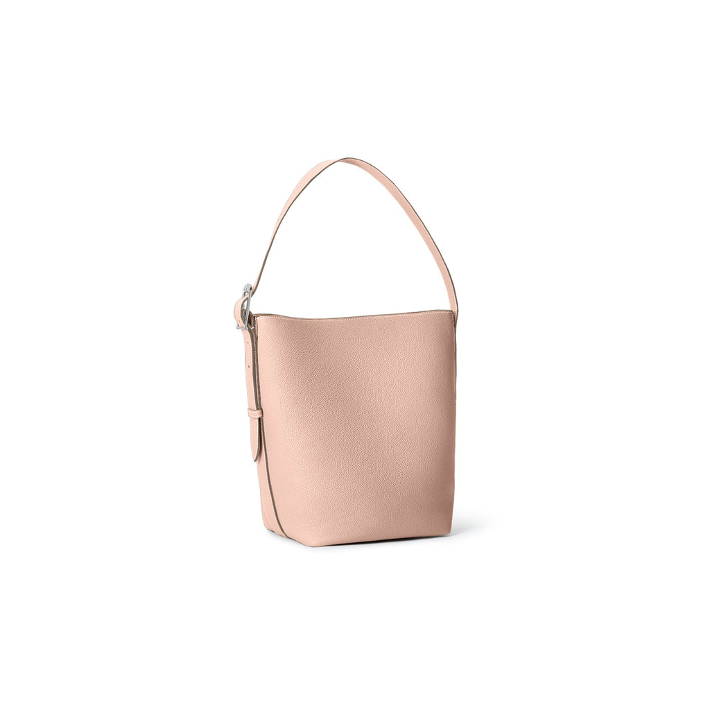 Mina Open Bucket Bag Shrink Leather (Almond Pink (Etoupe edge paint) - Small)
