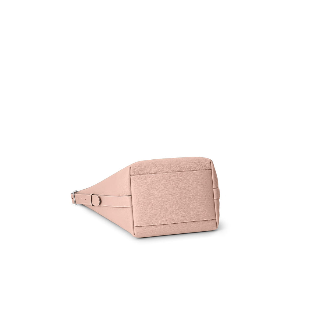 Mina Open Bucket Bag Shrink Leather (Almond Pink (Etoupe edge paint) - Small)