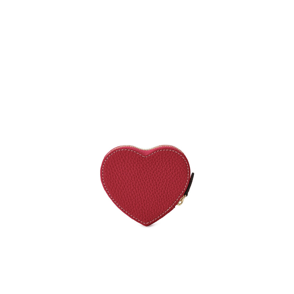 Heart Coin Case Shrink Leather (Red)