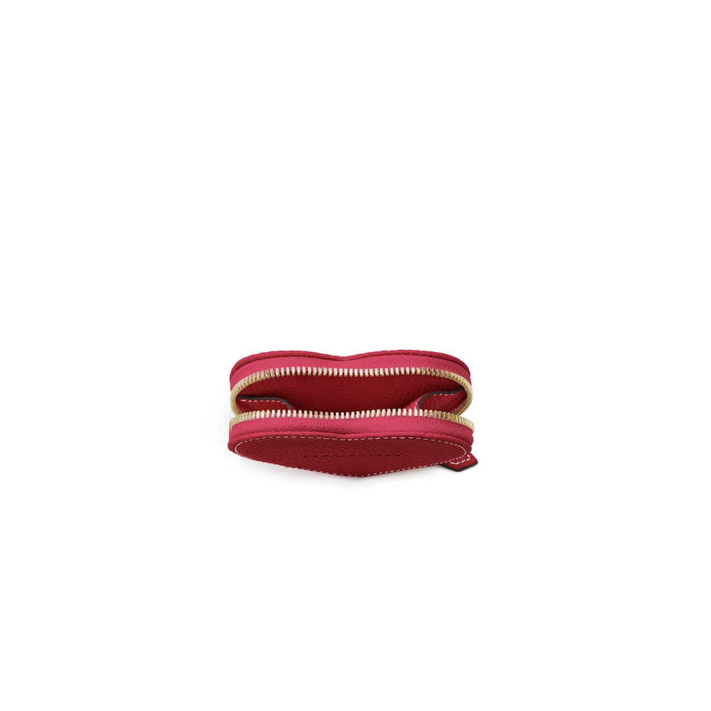 Heart Coin Case Shrink Leather (Red)