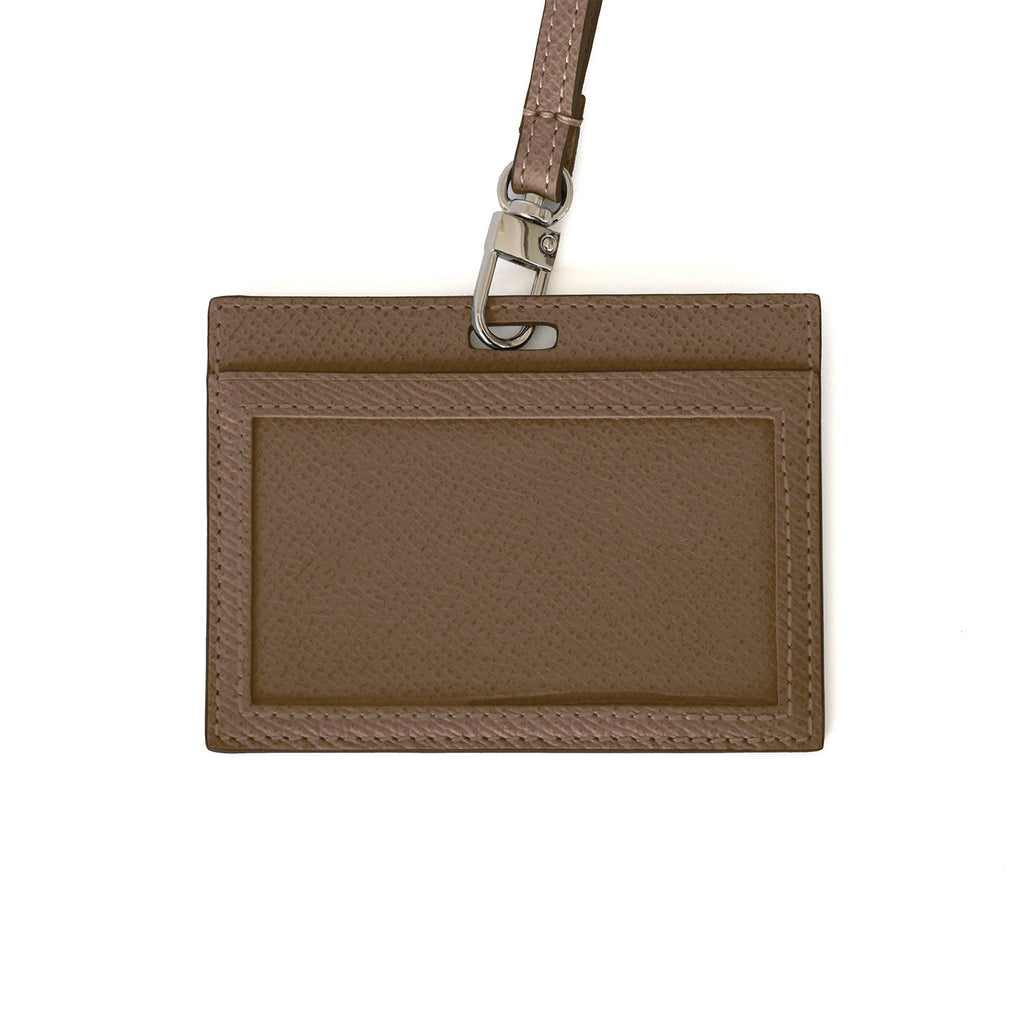 Horizontal ID Card Holder Nobile Leather (Etoupe)