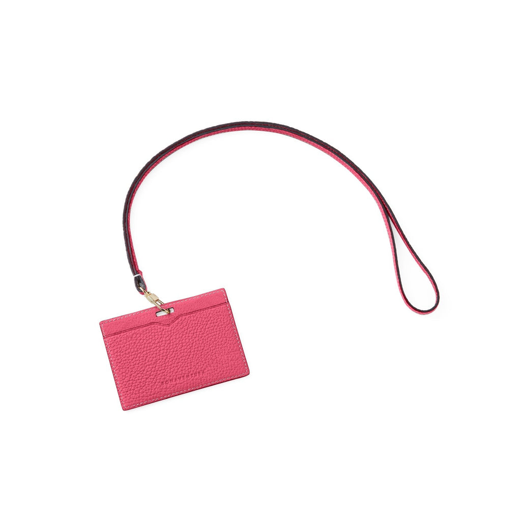 Horizontal ID Card Holder Shrink Leather (Azalee Pink)