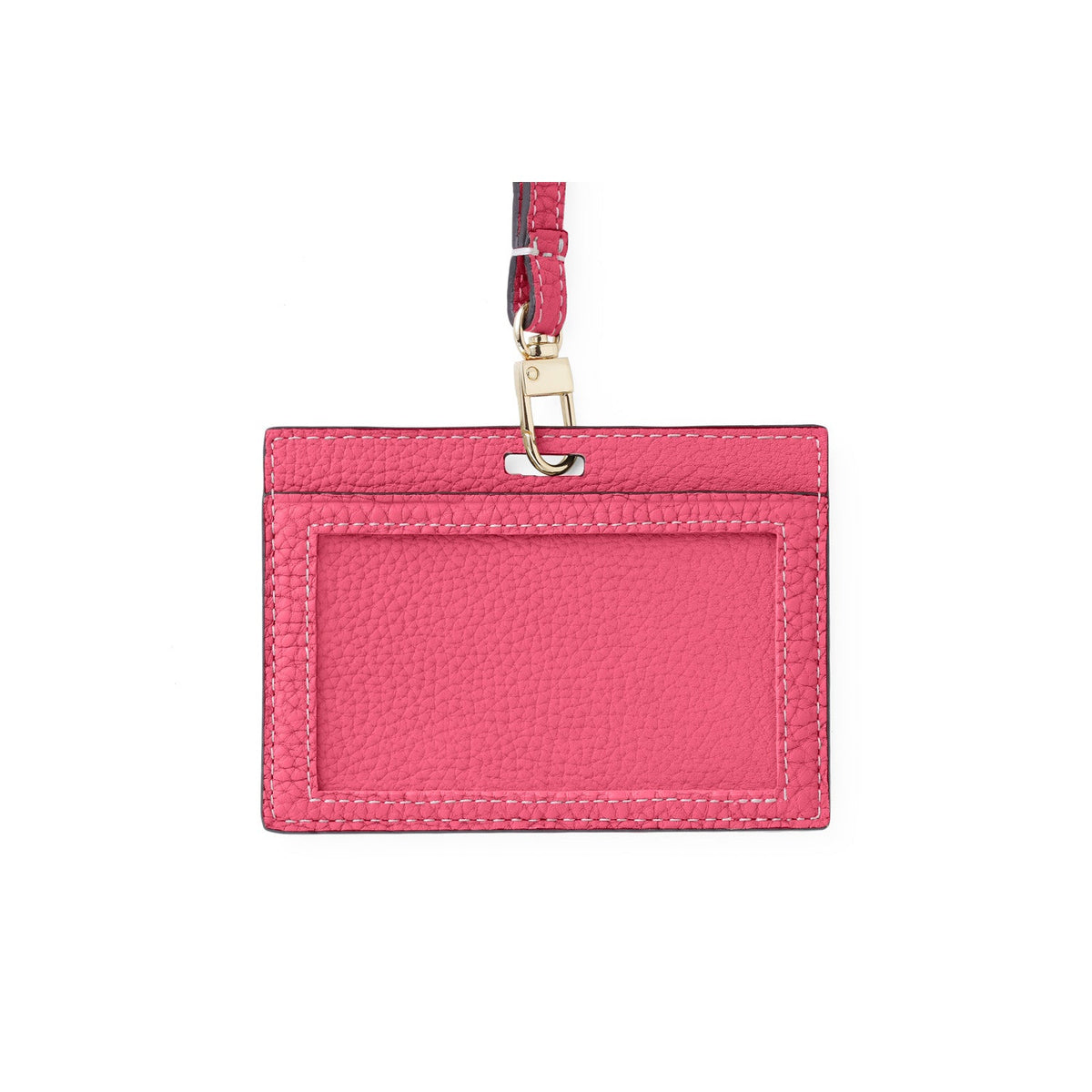 Horizontal ID Card Holder Shrink Leather (Azalee Pink)