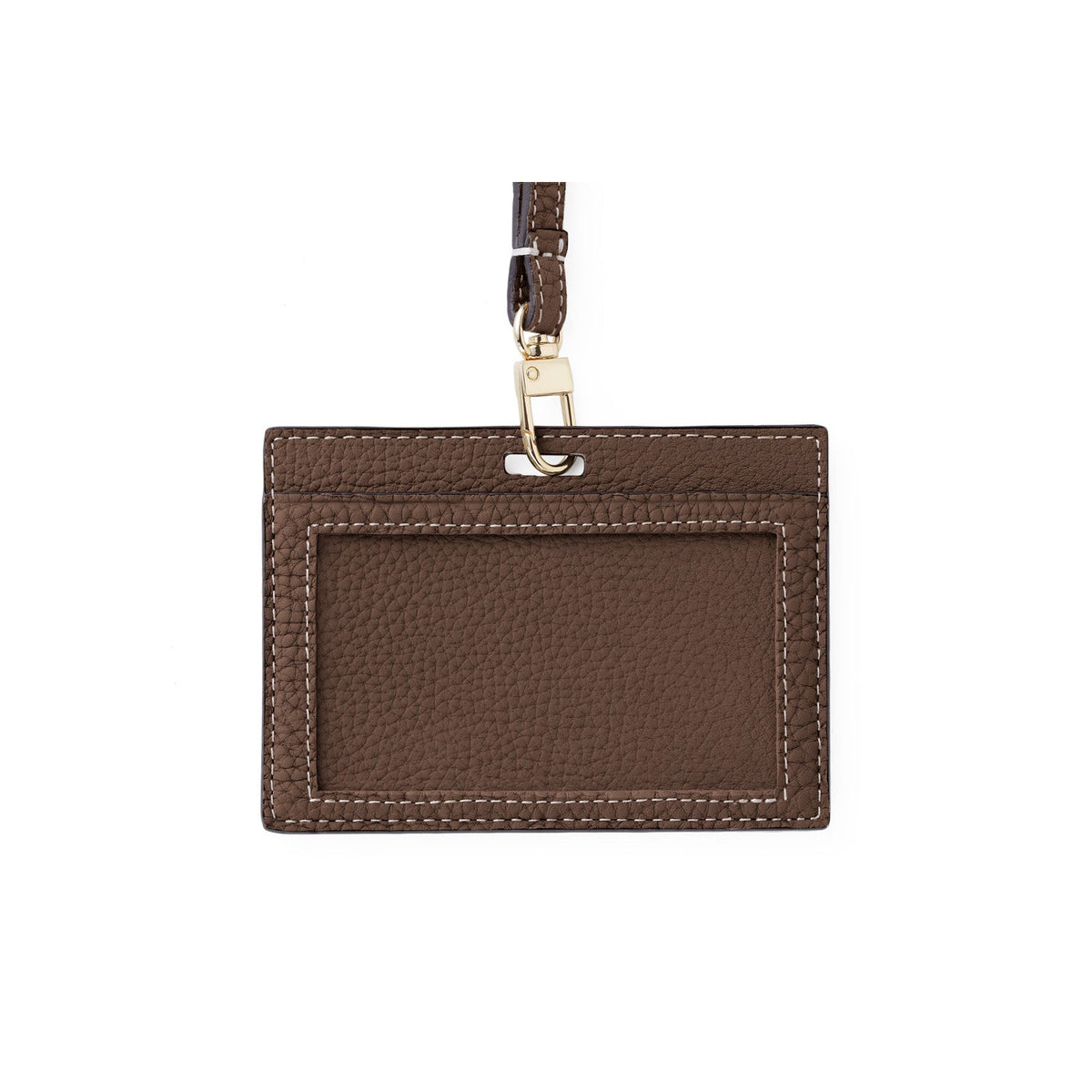 Horizontal ID Card Holder Shrink Leather (Etoupe)