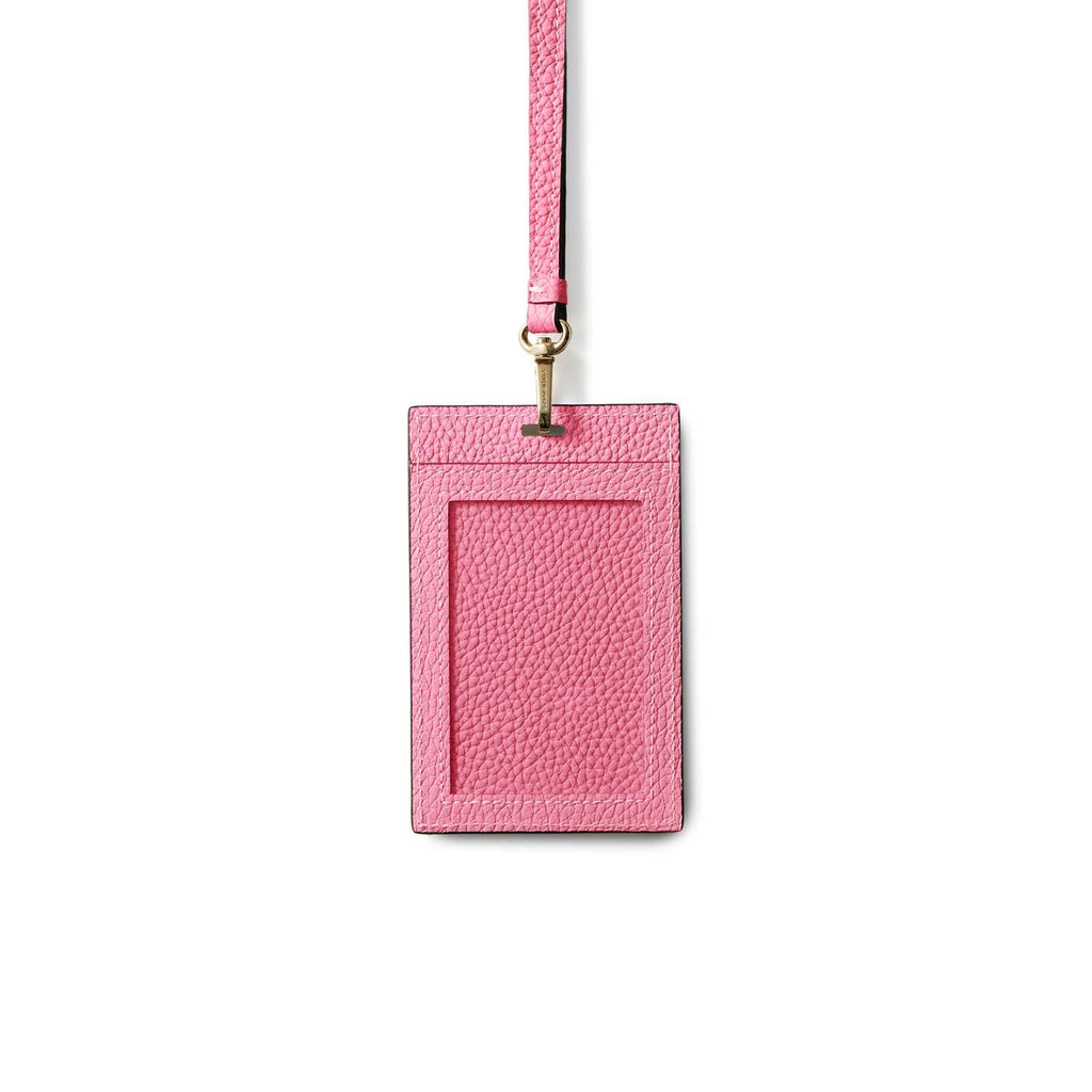 Vertical ID Card Holder Shrink Leather (Azalee Pink)