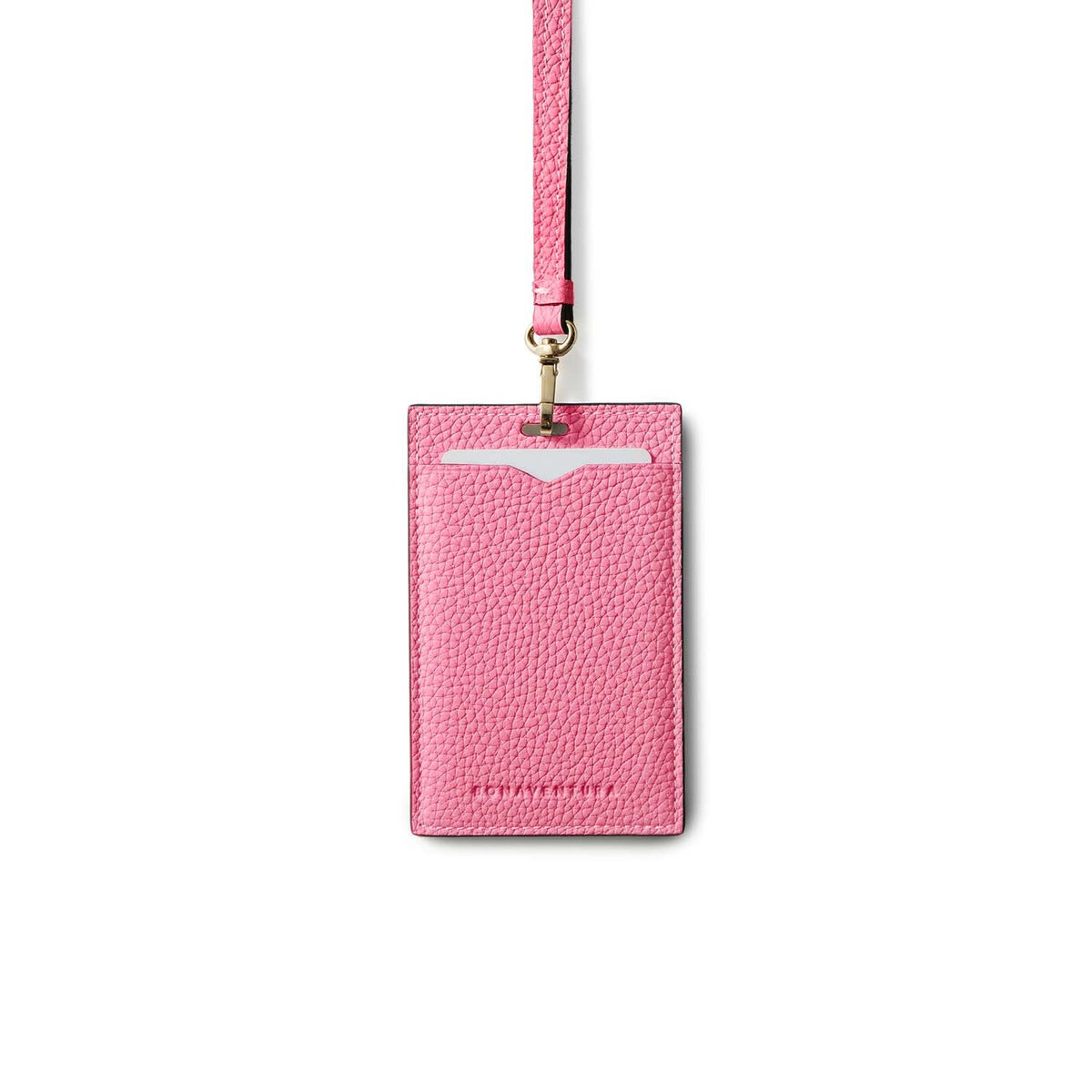Vertical ID Card Holder Shrink Leather (Azalee Pink)