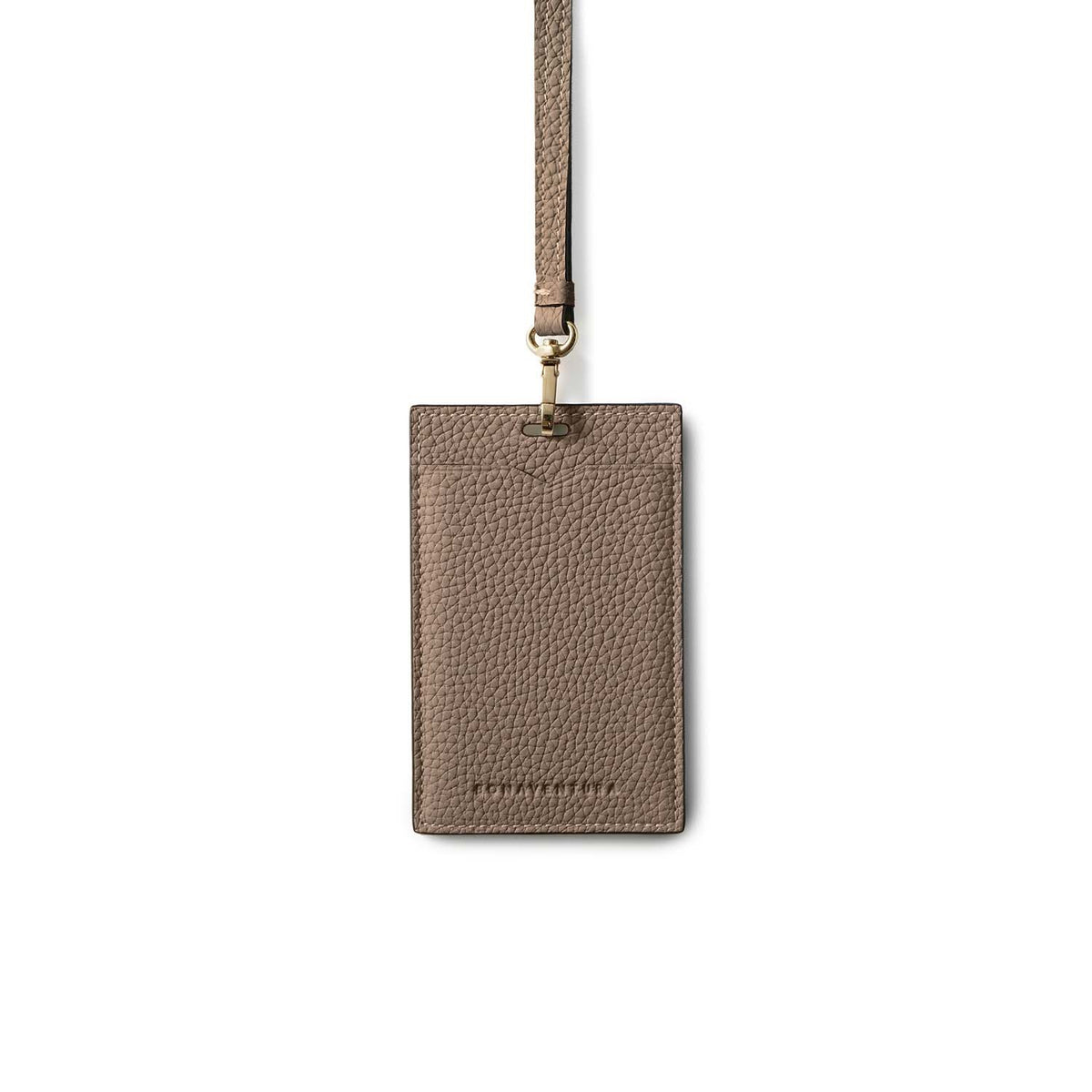 Vertical ID Card Holder Shrink Leather (Etoupe)