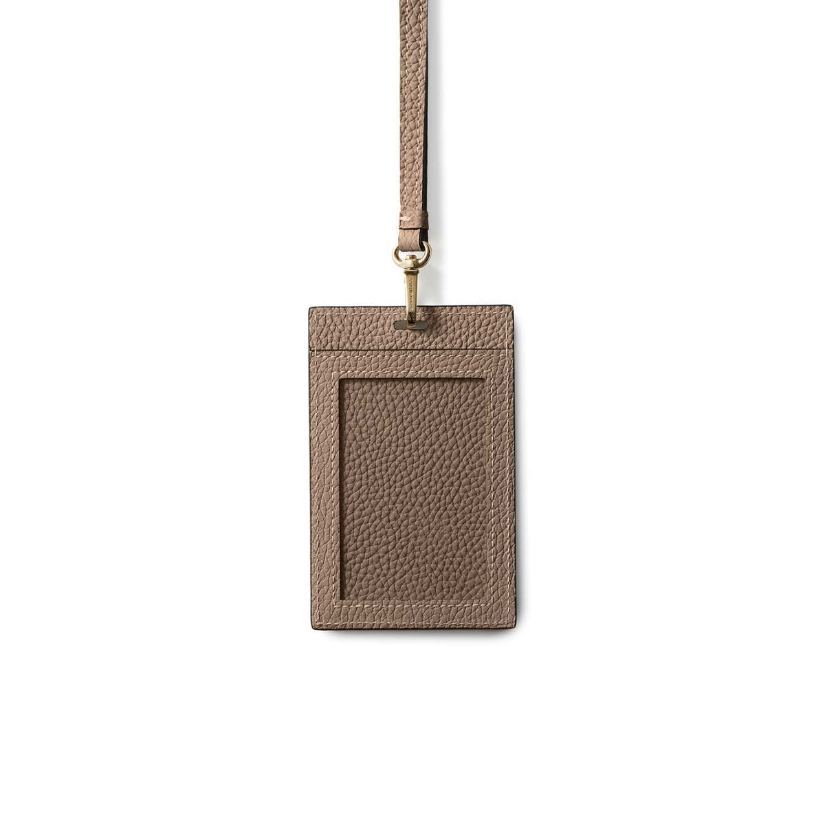 Vertical ID Card Holder Shrink Leather (Etoupe)
