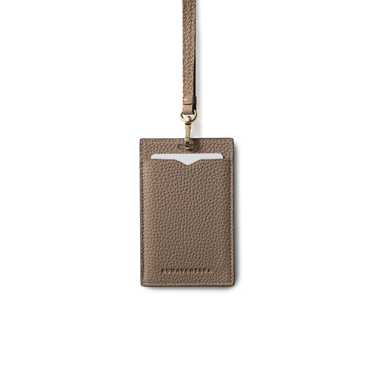 Vertical ID Card Holder Shrink Leather (Etoupe)