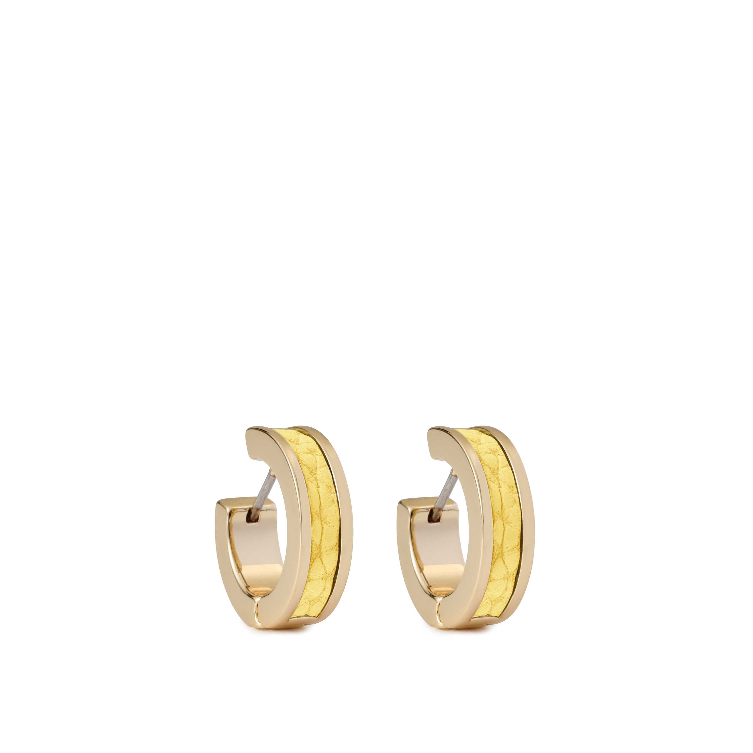 Round Earrings Gold (Round Shrink Leather) – BONAVENTURA (ボナ
