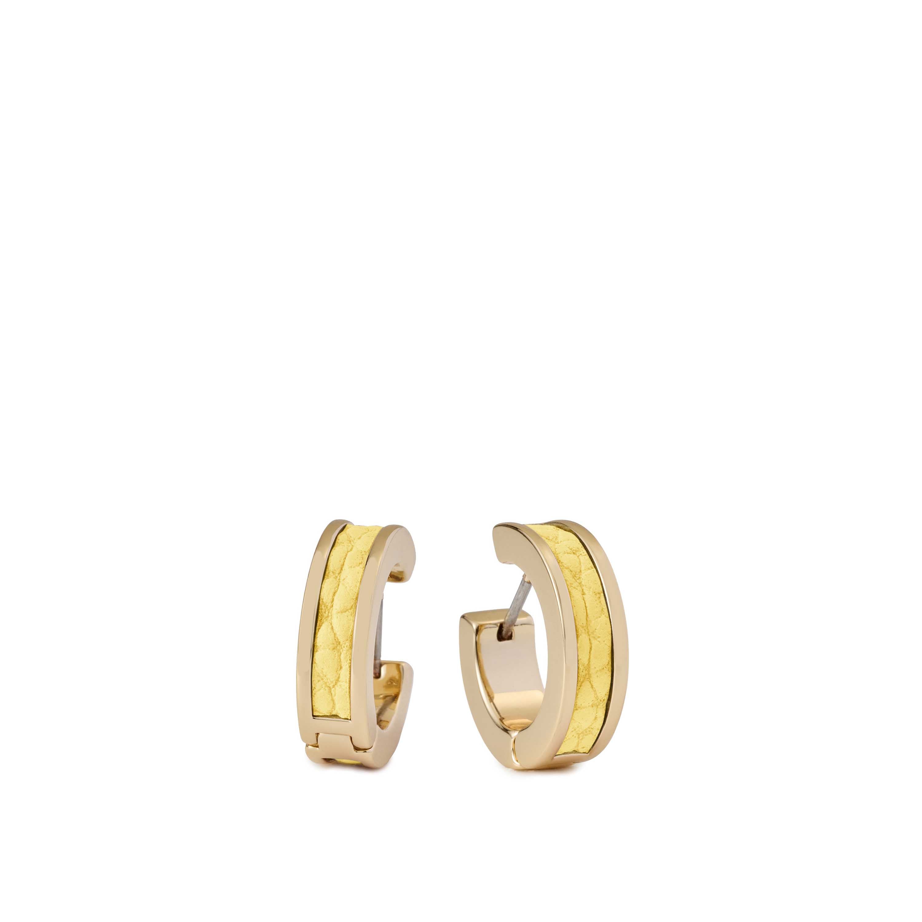 Round Earrings Gold (Round Shrink Leather) – BONAVENTURA (ボナ