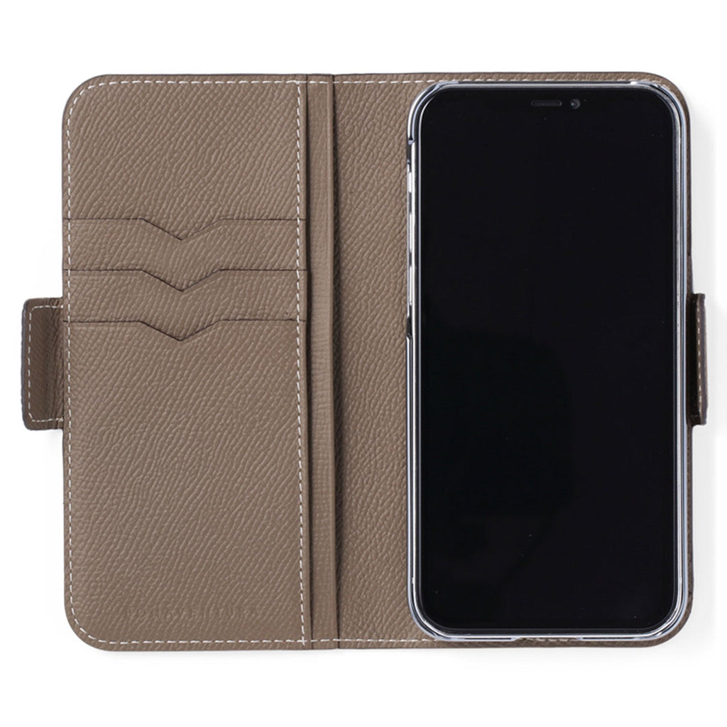 iPhone 12 / 12 Pro Stand Diary Case Shrink Leather (Etoupe)